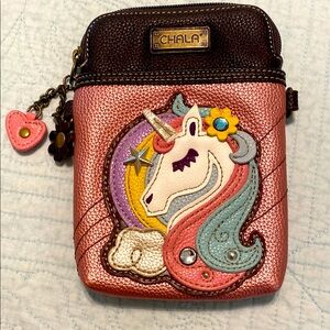 Chala Metallic Pink Unicorn Kids Bag